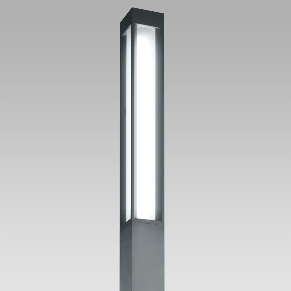 Urban lighting Bollard light for urban and residentail lighting with a squared, elegant design, featuring excellent lighting performance