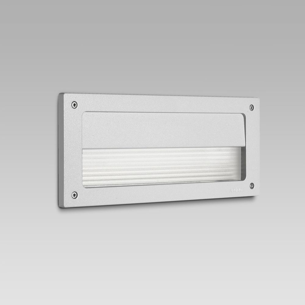 Encastrés muraux Wall recessed steplight for functional lighting of outdoor areas featuring a rectangular design