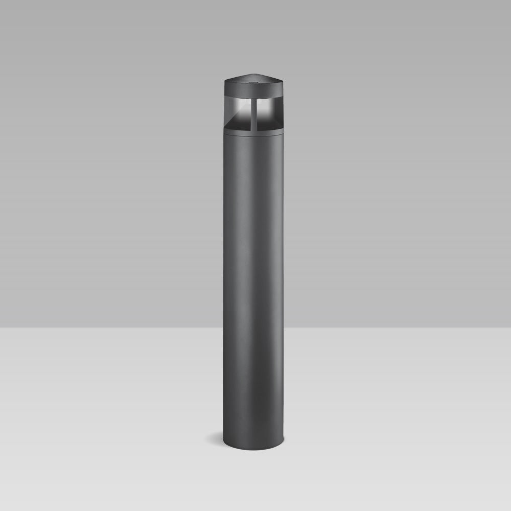 Arcluce bollard KLOU-IK180 with radial, mono and bi-directional optics.