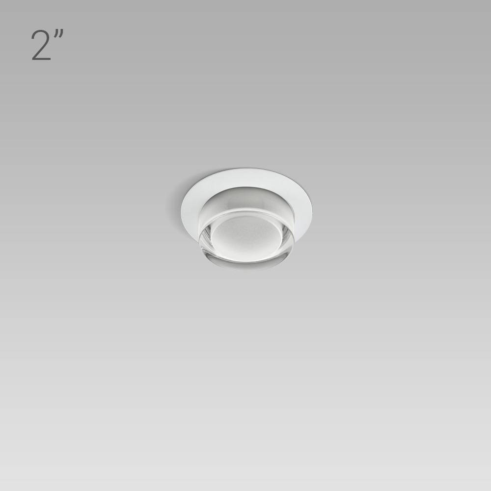 Recessed ceiling luminaires Arcluce NAPO, the small step light for ceiling and walls with a pleasant opal screen