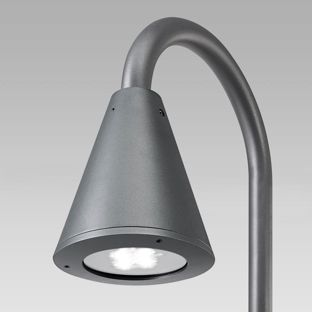 Post-top lights Urban lighting luminaire with conical design, available for wall or pole installation, or in catenary version
